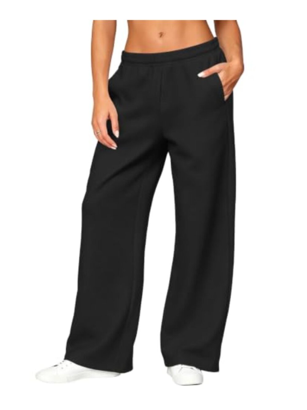 Wide Leg Sweatpants Cotton Blend Baggy Lounge Pants Pull On